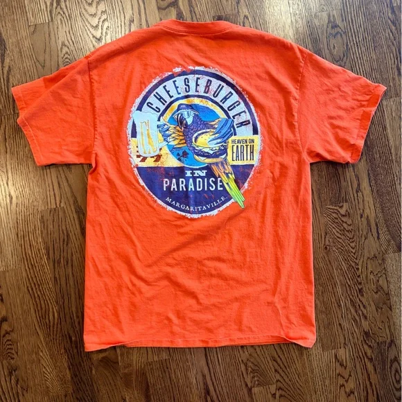 Margarittaville Jimmy Buffet beachy Gatlinburg, TN Orange Graphic large tee - Picture 2 of 3